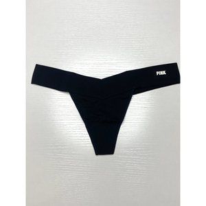 NWT VS PINK Black Extra-Low Rise Thong Medium